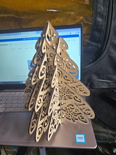 Customer photo review of Laser cut standing christmas tree decoration svg file
