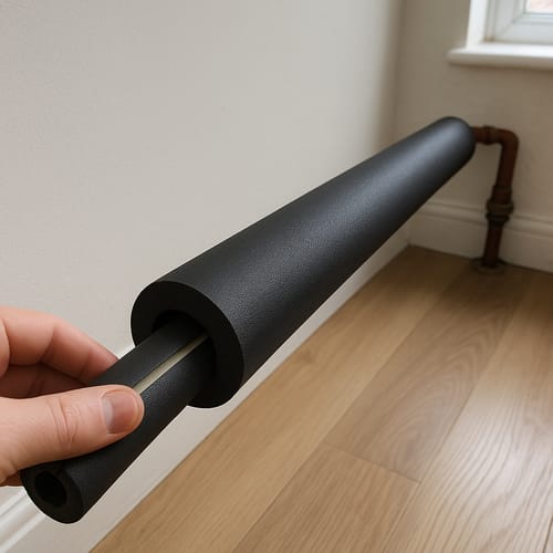 Customer photo review of Pipe Insulation Foam Class O Self Seal 54mm Bore 25mm Wall Black