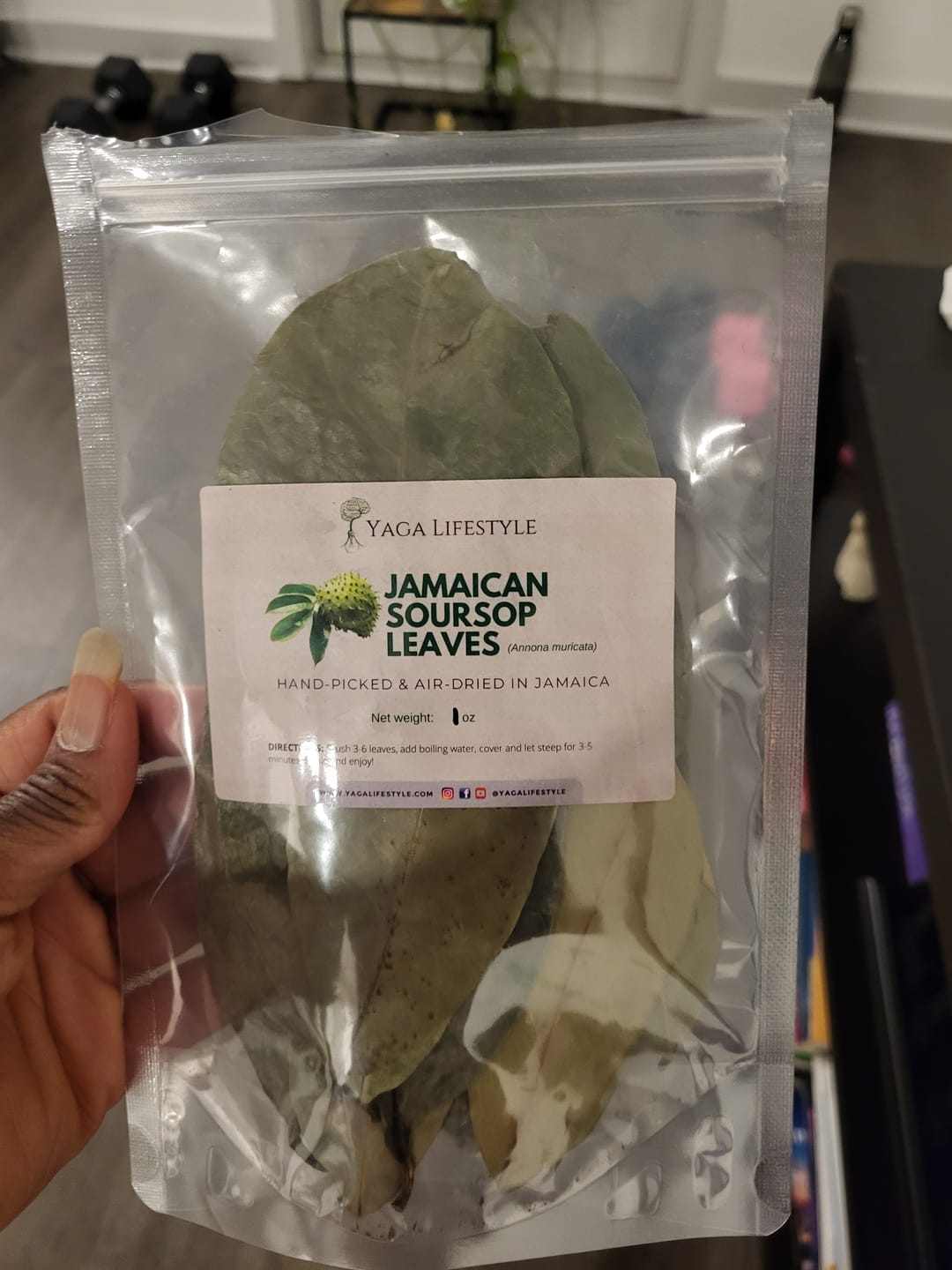 Customer photo review of Jamaican Soursop Leaves (Hand-picked, Air-dried whole leaves)