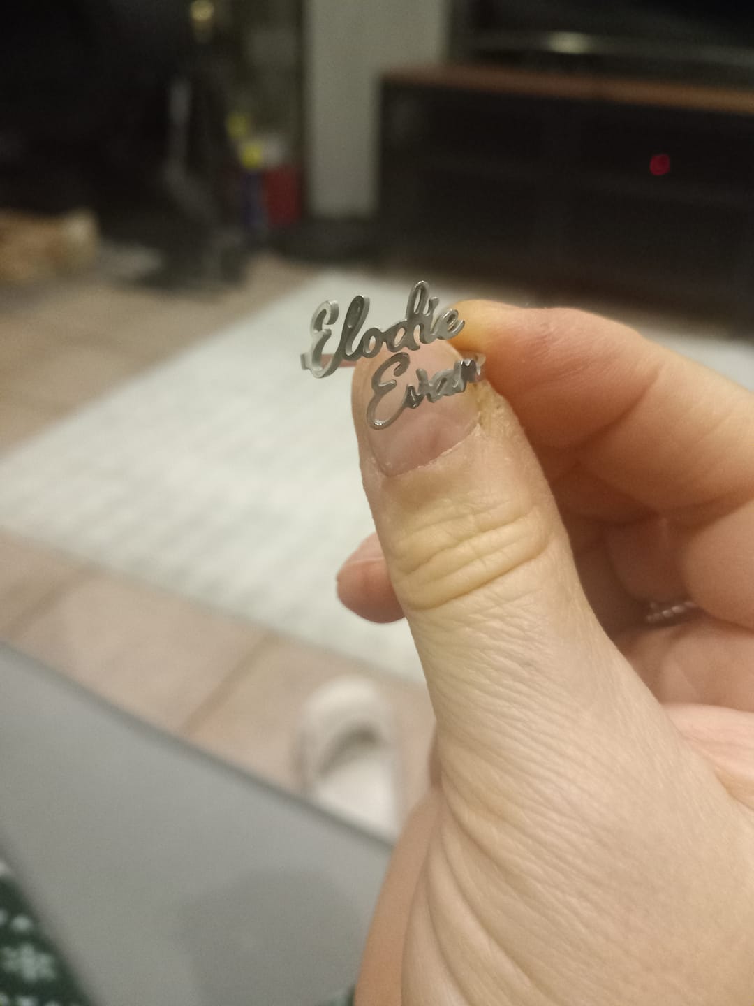 Customer photo review of Bague Deux Prénoms Personnalisée