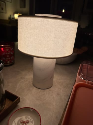 Paula L. review of Auríe Portable Lamp | White Marble & Linen image 1 out of 1