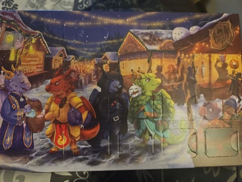 Customer photo review of Mystery Adventskalender 2025 (Würfel, RPG-Hörbuch, Gutscheine)