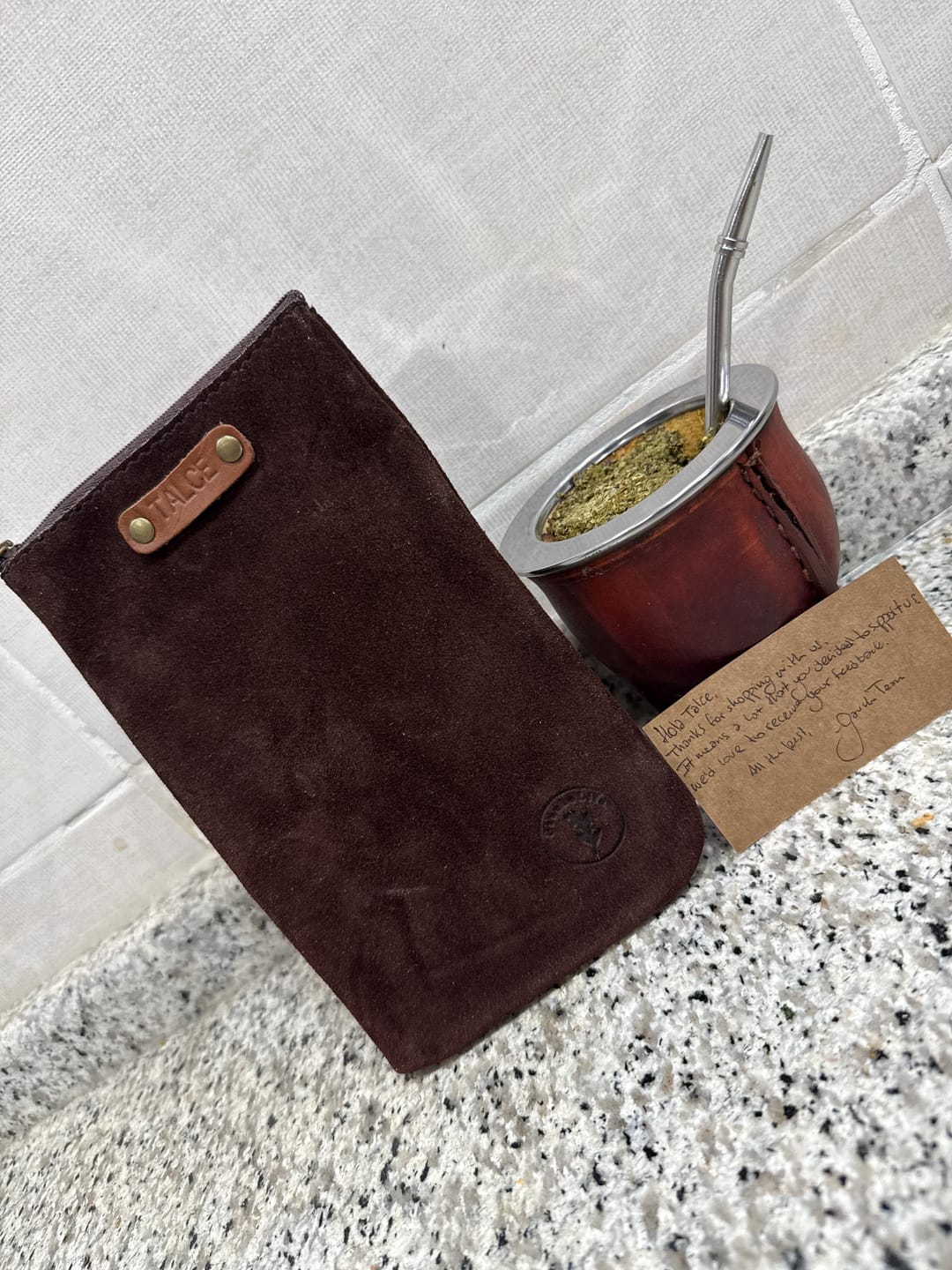 Customer photo review of Camionero Leather Mate Cup Black