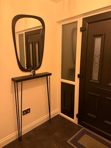 Customer photo review of Black Console Table 15cm / 20cm Depth | Hairpin Leg