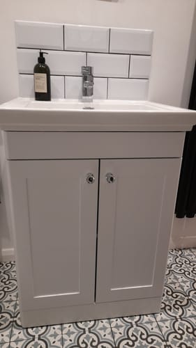 Customer photo review of Nuie Classique 600mm Floor Standing 2 Door Unit & 1TH Basin - Satin White