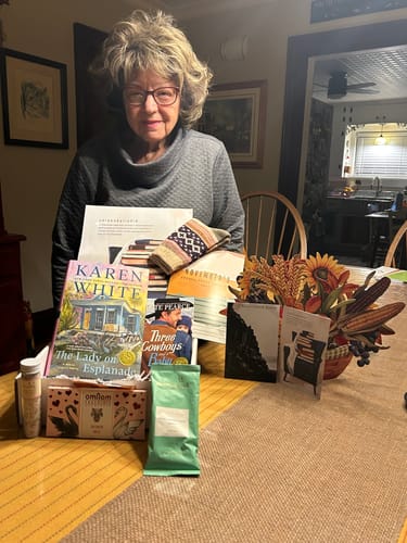 Customer photo review of Monthly Brenda Novak’s Book Box Subscription
