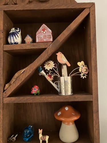 Customer photo review of Mixed Metal Ornament, Bird Watering Can