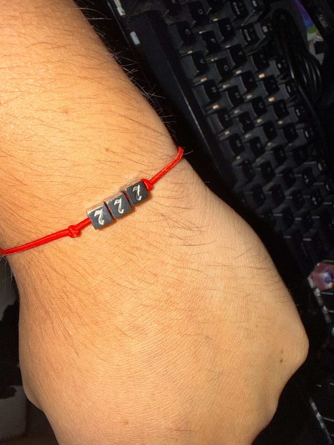 Customer photo review of Elastic Threaded Cord 1mm 10" Bracelet