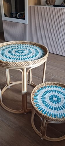 Customer photo review of Serene Rattan Table Set