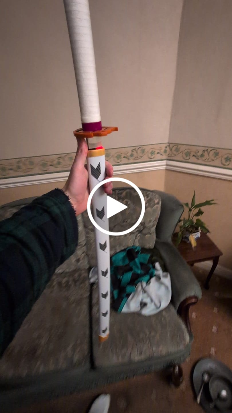 Customer video review of Demon Slayer Sword Rengoku Sword LED Light Up Sword Cosplay Prop Replica