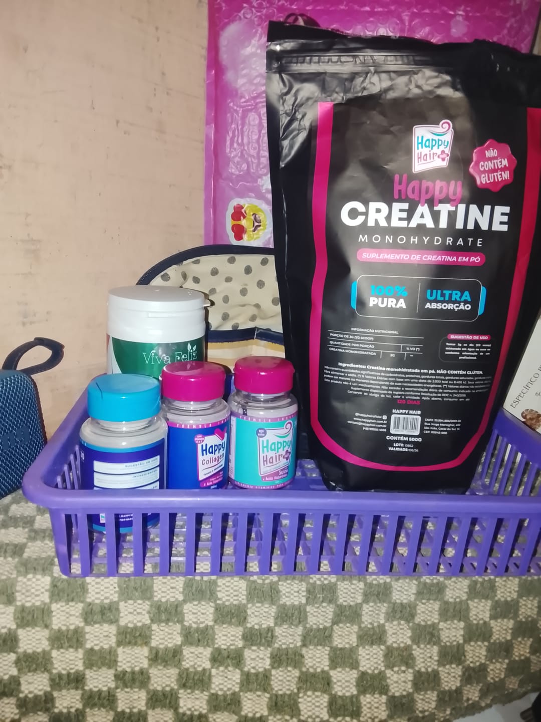 Customer photo review of Creatina Monohidratada 100% Pura 500g Happy Creatine