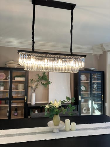 Customer photo review of Pukinos Rectangular Chandelier
