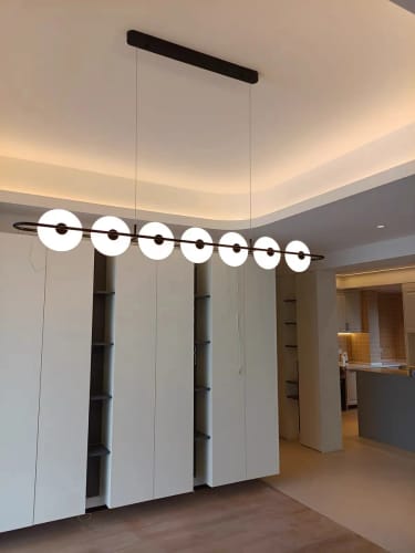 Customer photo review of Priv Onera Black & White Glass Chandelier