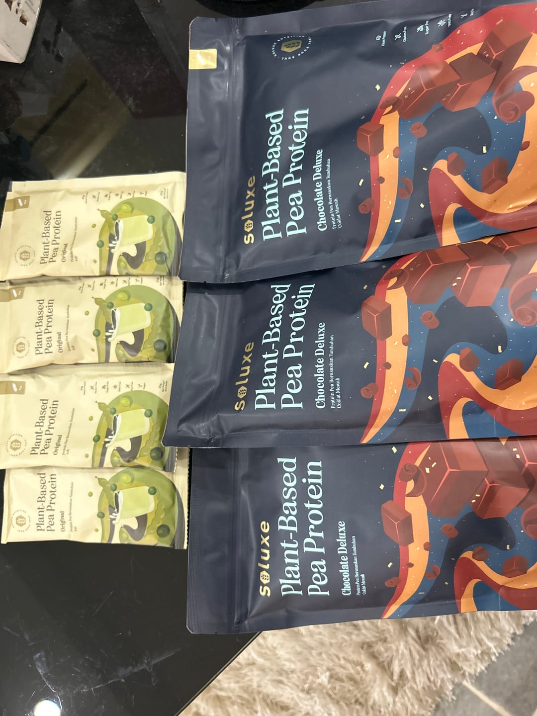 Customer photo review of Pea Protein Isolate - Soluxe Chocolate Deluxe