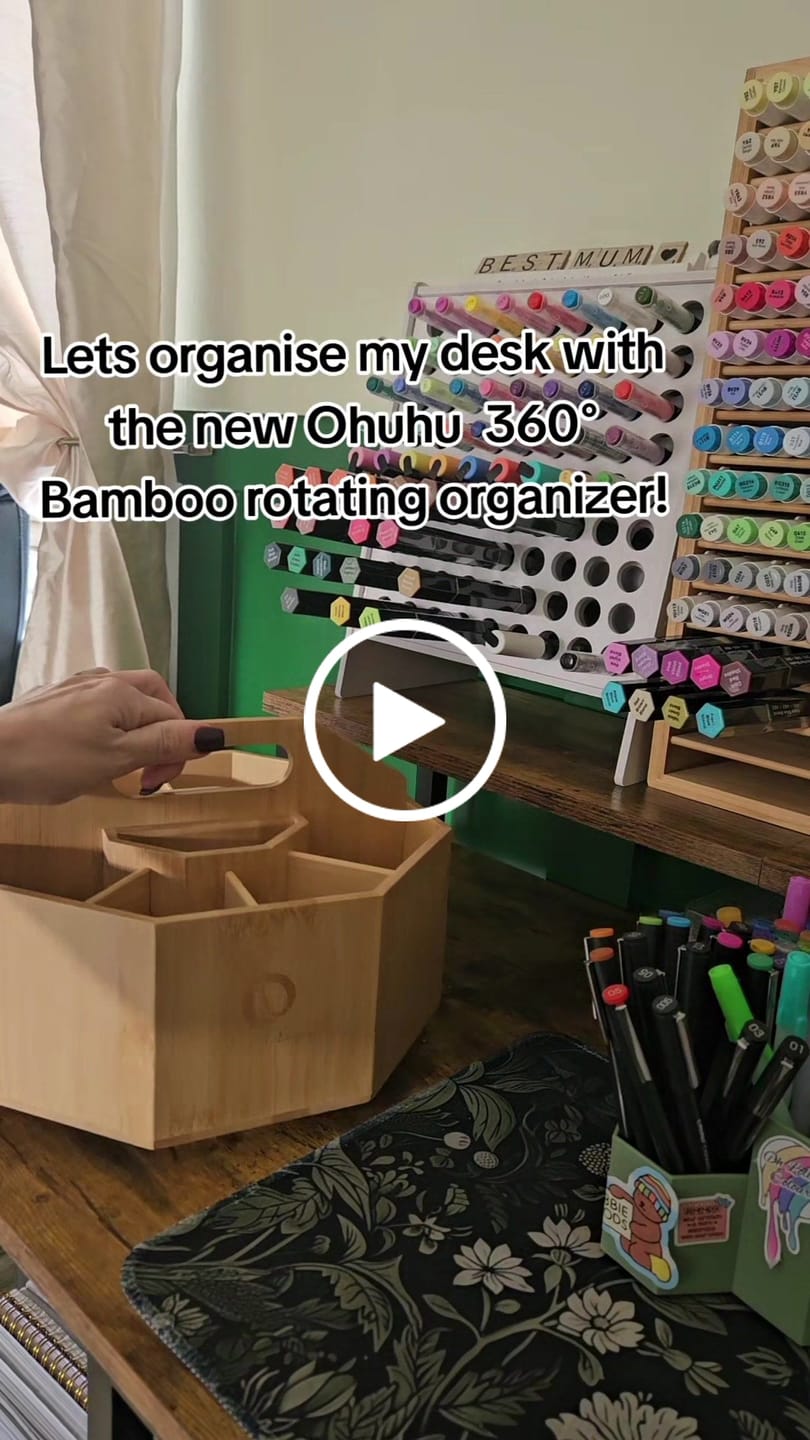 Customer video review of Ohuhu 360° Bamboo Rotating Marker Organizer