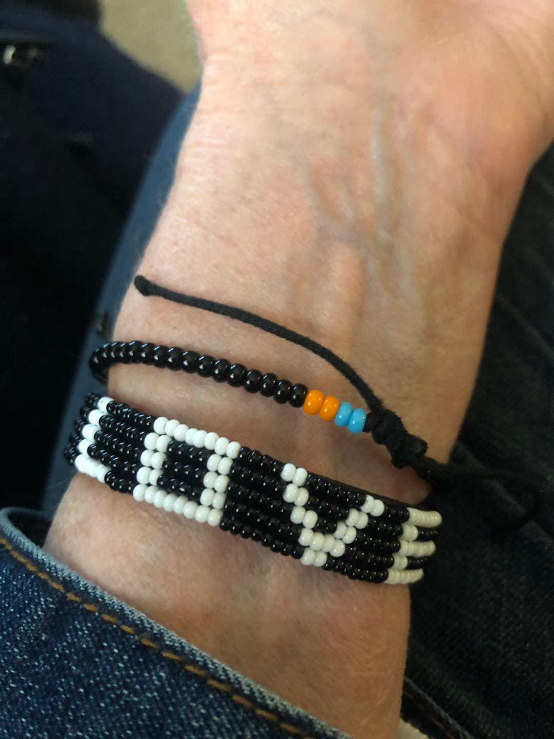 Customer photo review of LOVE Bracelet - Black/White