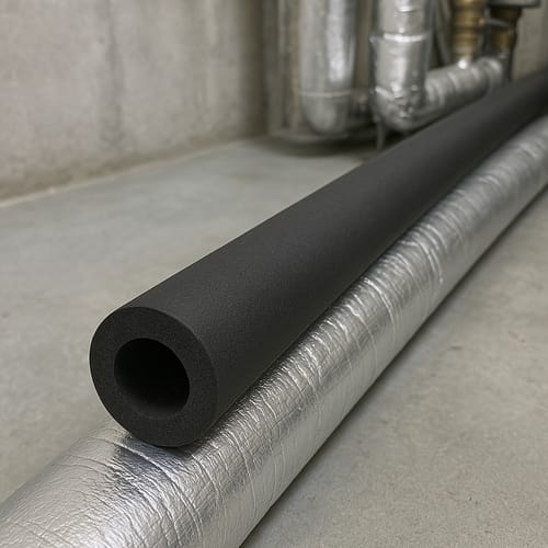 Customer photo review of Pipe Insulation Foam Class O Black 108mm x 19mm Wall 2m