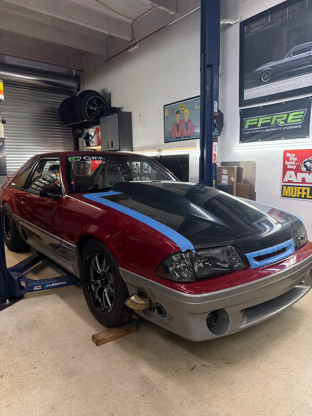 Customer photo review of Motion Raceworks 1979-93 Fox Body Dzus Hood Rails (38.75") (Black Anodized)