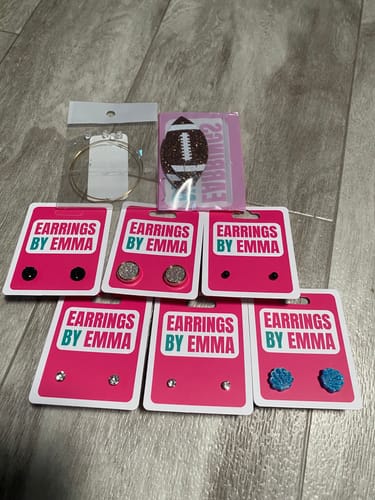 Jill C. review of Gold Rimmed Glitter Studs Hypoallergenic Earrings for Sensitive Ears Made with Plastic Posts image 1 out of 1