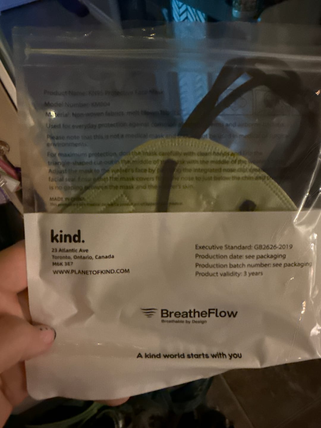 Customer photo review of Kind KN95 Respirator Mask - Colour Series (Cone Shape)