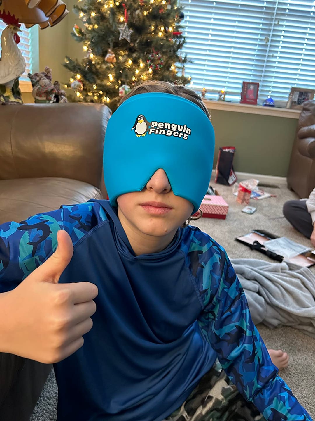 Customer photo review of Pengiun Fingers Cold Migraine Therapy Weighted Head Cap