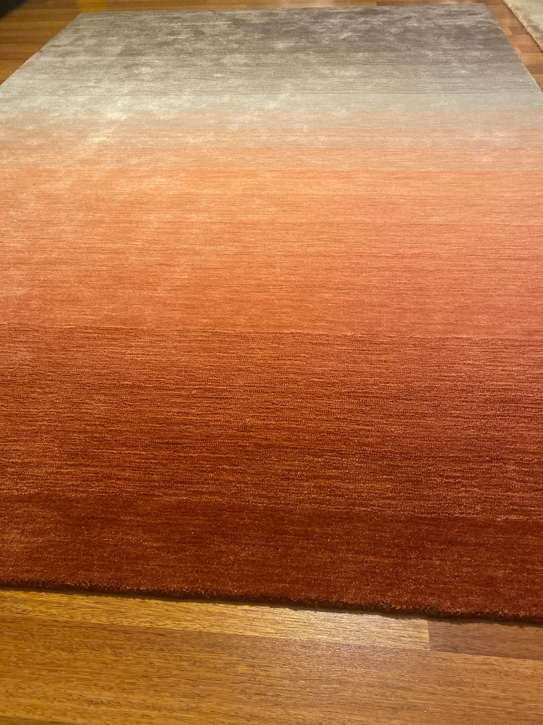 Customer photo review of Donatella Serisi %100 Yeni Zelanda Yünü El Dokuma Gradyan Salon Oturma Odası Halı JAM BROWN