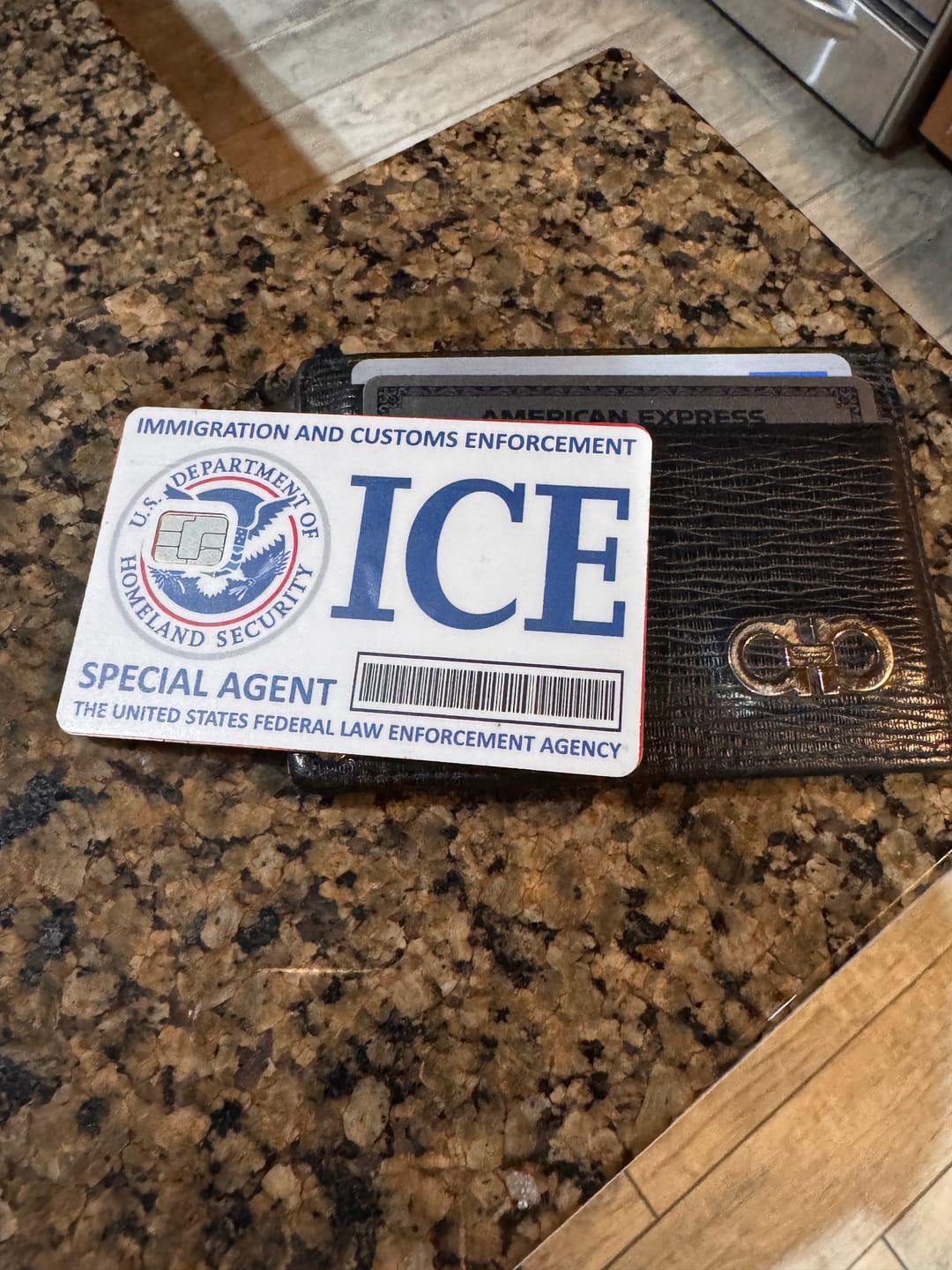 Customer photo review of ICE Special Agent Credit Card Skin Decal