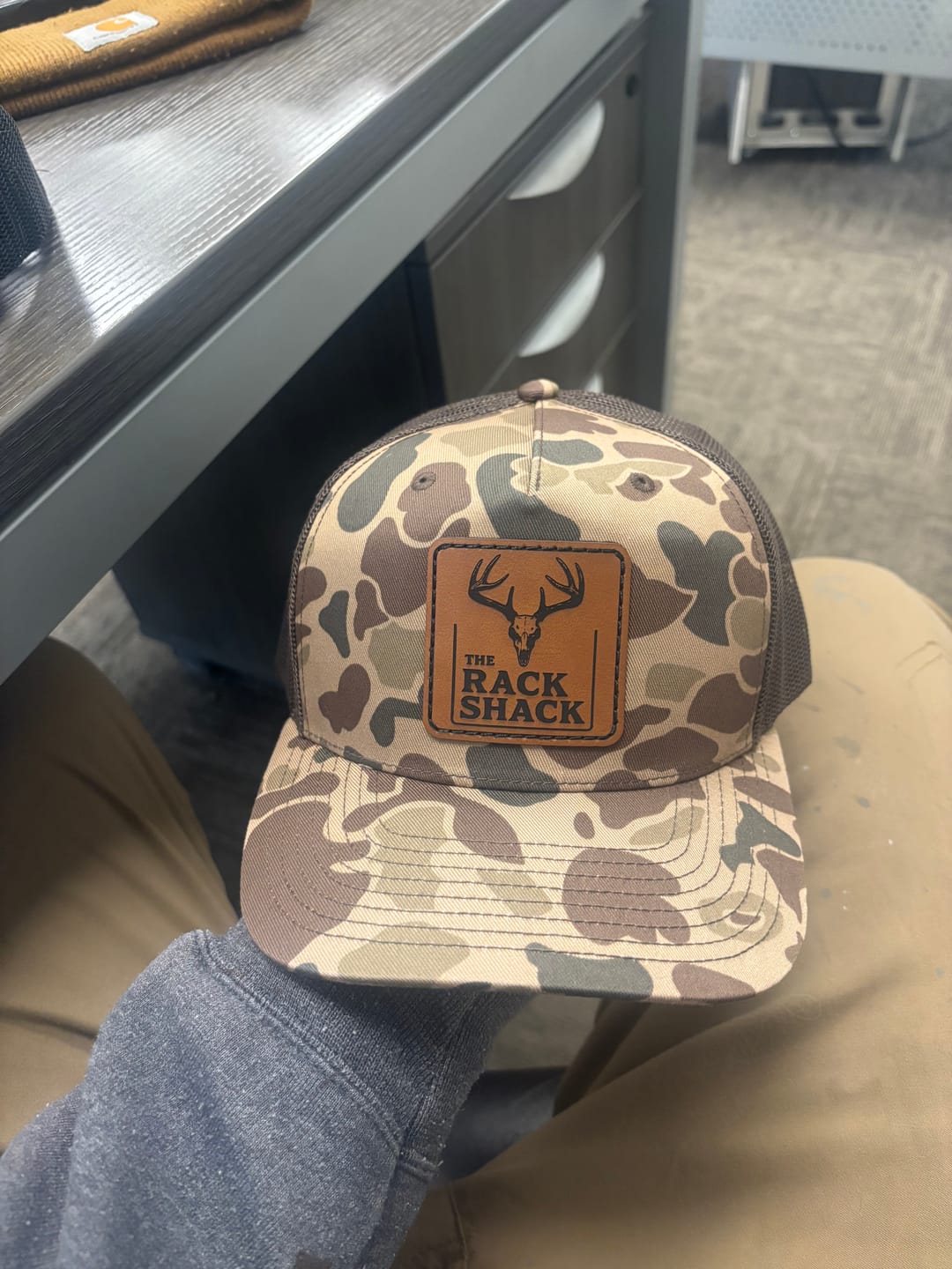 Customer photo review of Custom Camouflage Trucker Hats
