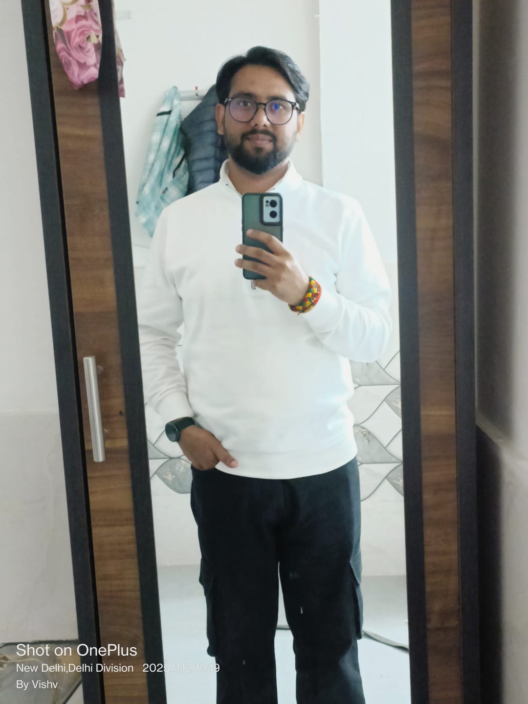Customer photo review of Delight + Kansas - White Shirt with Smokey Gray Trouser Combo For Men | Uathayam