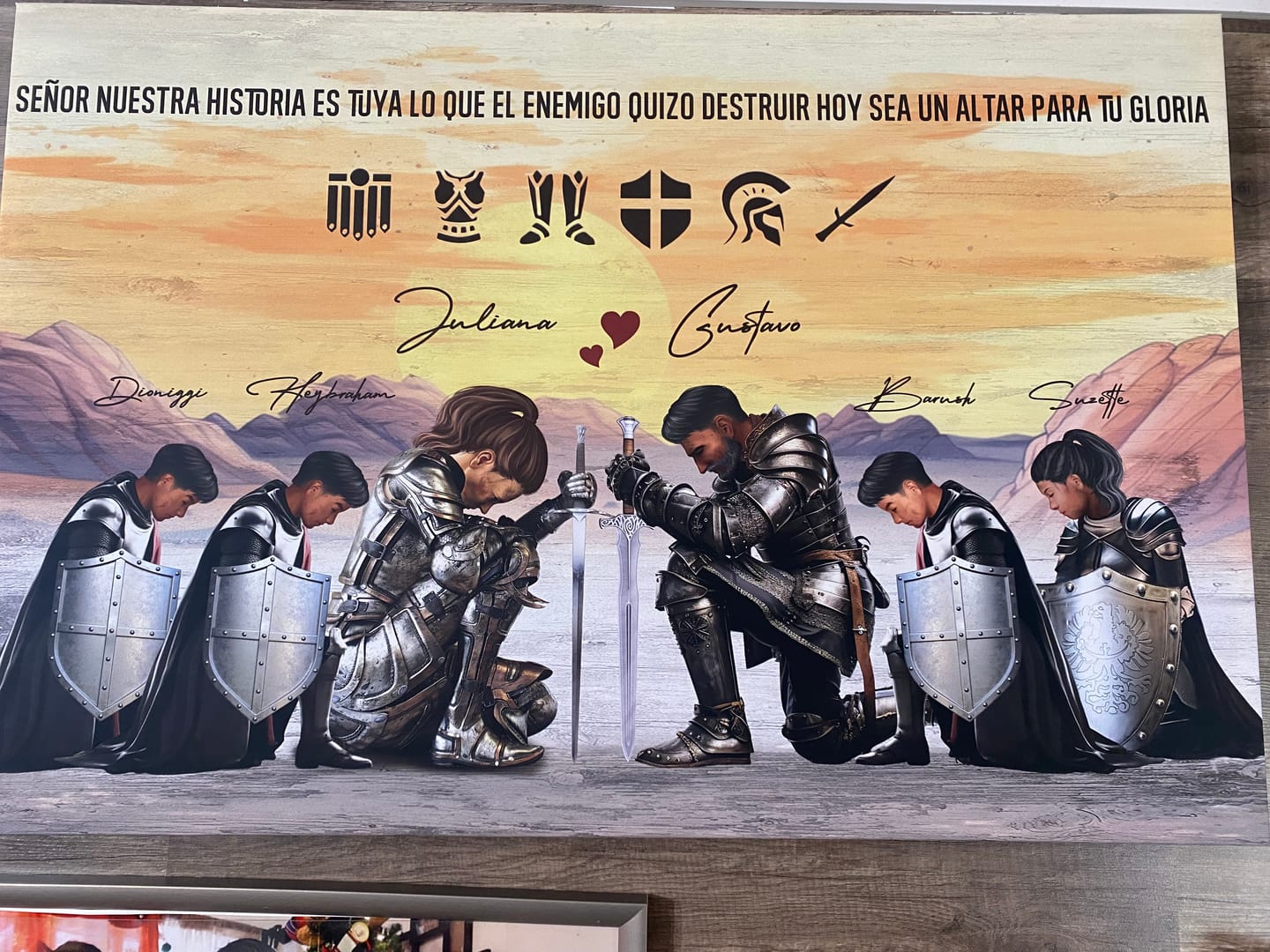 Customer photo review of Personalized The Family Warrior Of God Put On The Full Armor Of God Ephesians 6:10 Poster Canvas