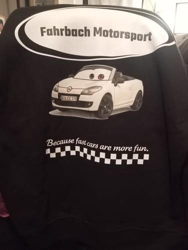 Customer photo review of CAR COMIC - Personalisierbarer Hoodie Back