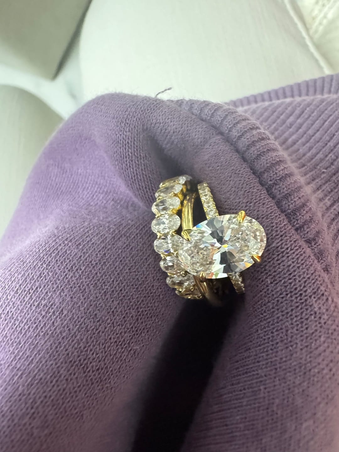 Customer photo review of S925 3PC 4.0Ct Oval Cut Wedding Ring Set Travel Ring For Her With Two Classic Wedding Bands