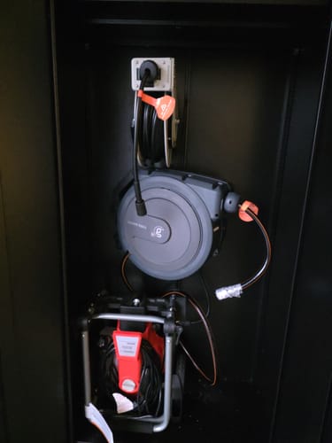 Customer photo review of Retractable Garden Hose Reel 62ft-155ft