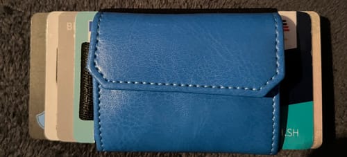Customer photo review of Nano Boy Pocket Vegan slim wallet with leather coin pocket