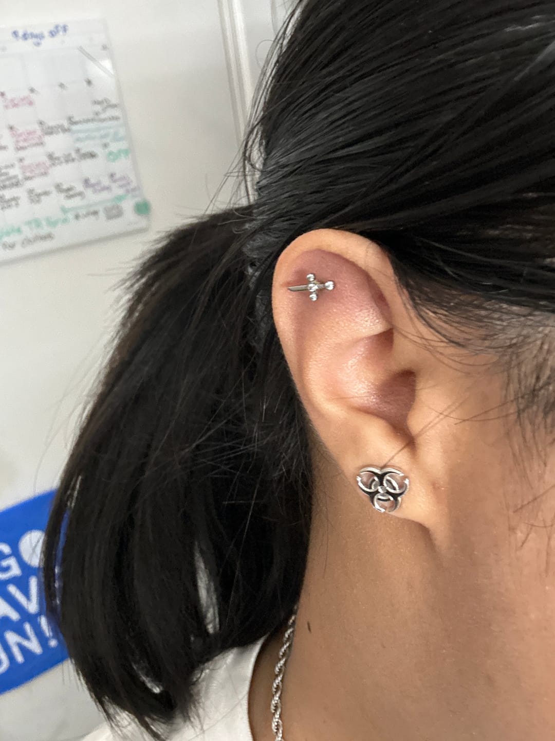 Customer photo review of BIOHAZARD STUD EARRING