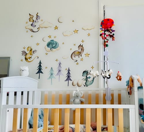 Customer photo review of Baby Dragon Wall Decals - Green or Pink