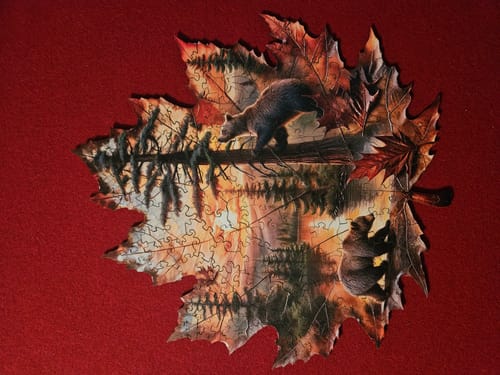 Customer photo review of Brown bear autumn Wooden Jigsaw Puzzle