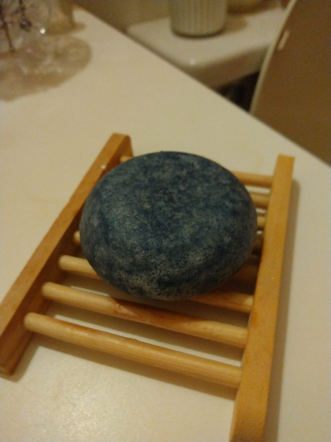 Customer photo review of Blueberry Fields Shampoo Bar