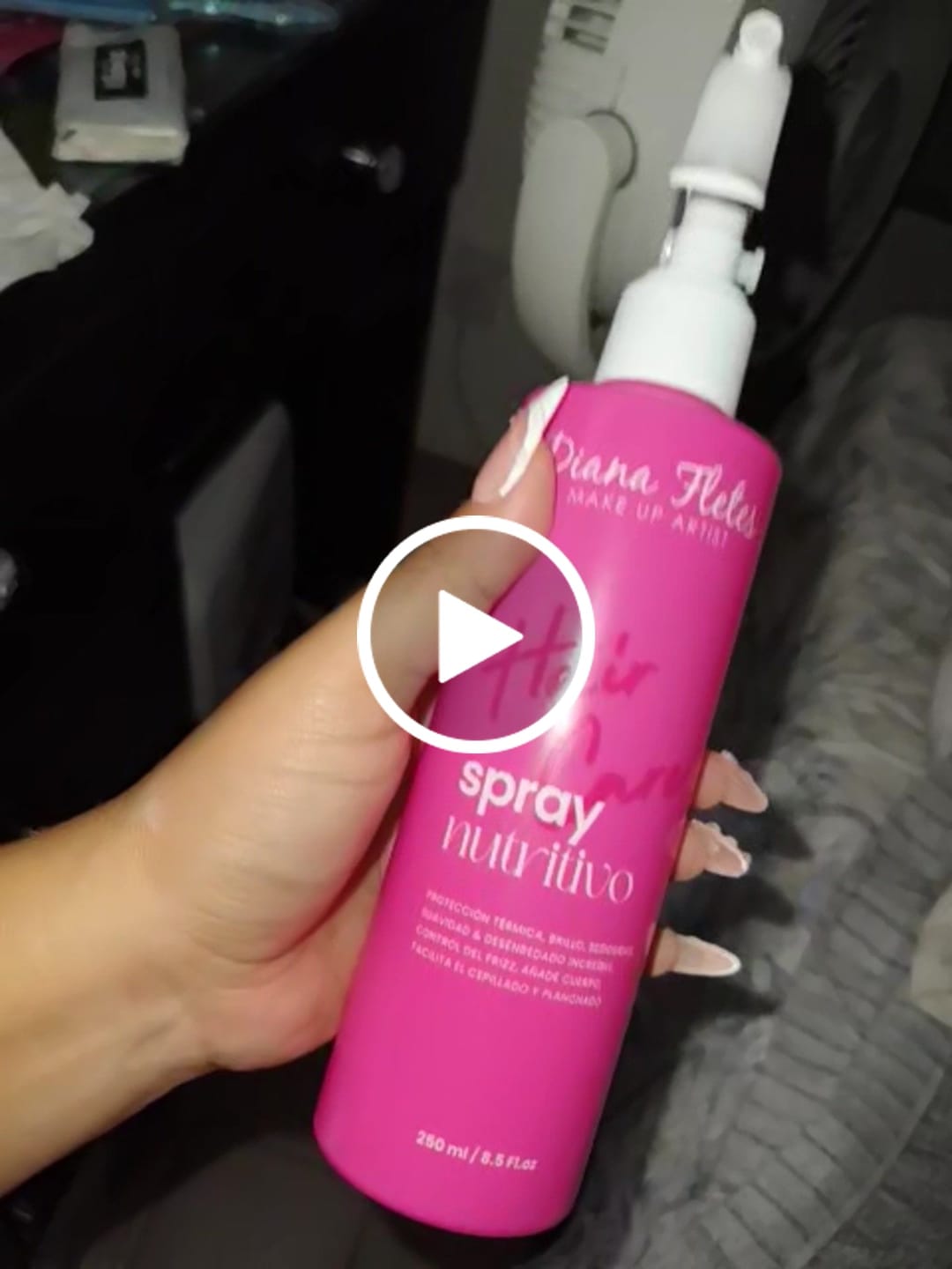 Customer video review of Spray Nutritivo Con Protector De Calor Diana Fletes