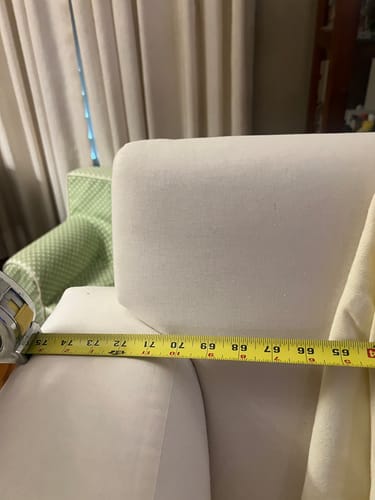 Customer photo review of PB Pearce Square Arm Sofa Slipcover 75"