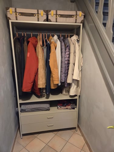 Customer photo review of WOOOD Ferris Open Kledingkast 100 cm - Metaal - Zand - 185x100x54