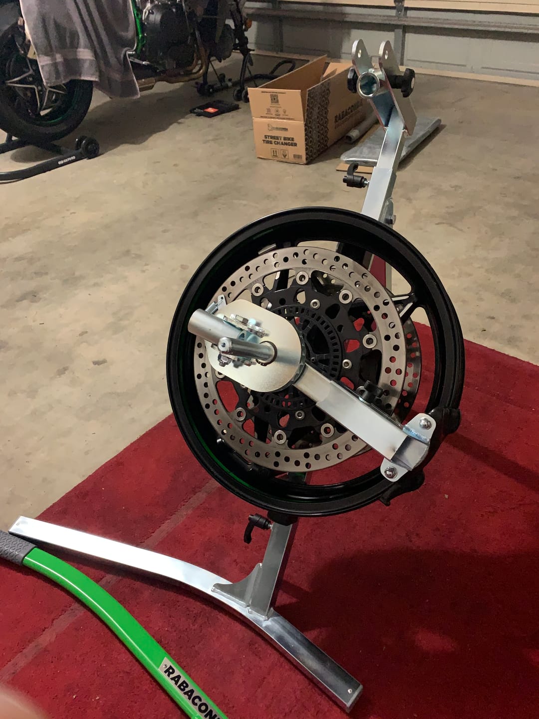 Customer photo review of Street Bike Tire Changer