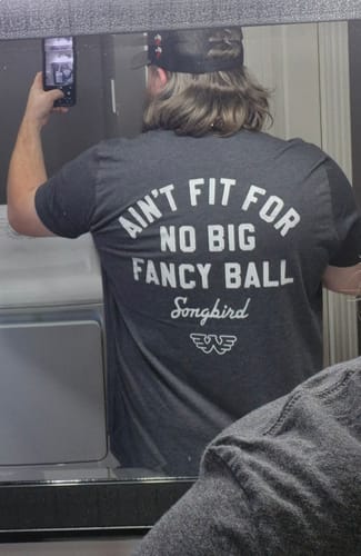 Customer photo review of Cowboy Back-Print Men's T-Shirt