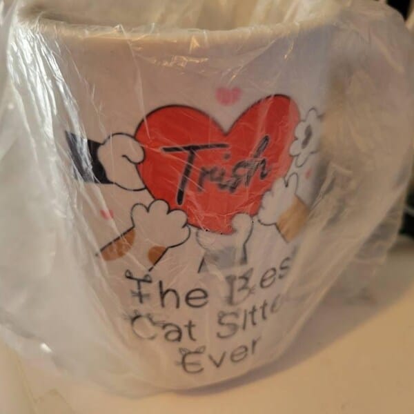 Customer photo review of Cat Sitter Gift, Coffee Mug: The Best Cat Sitter Ever