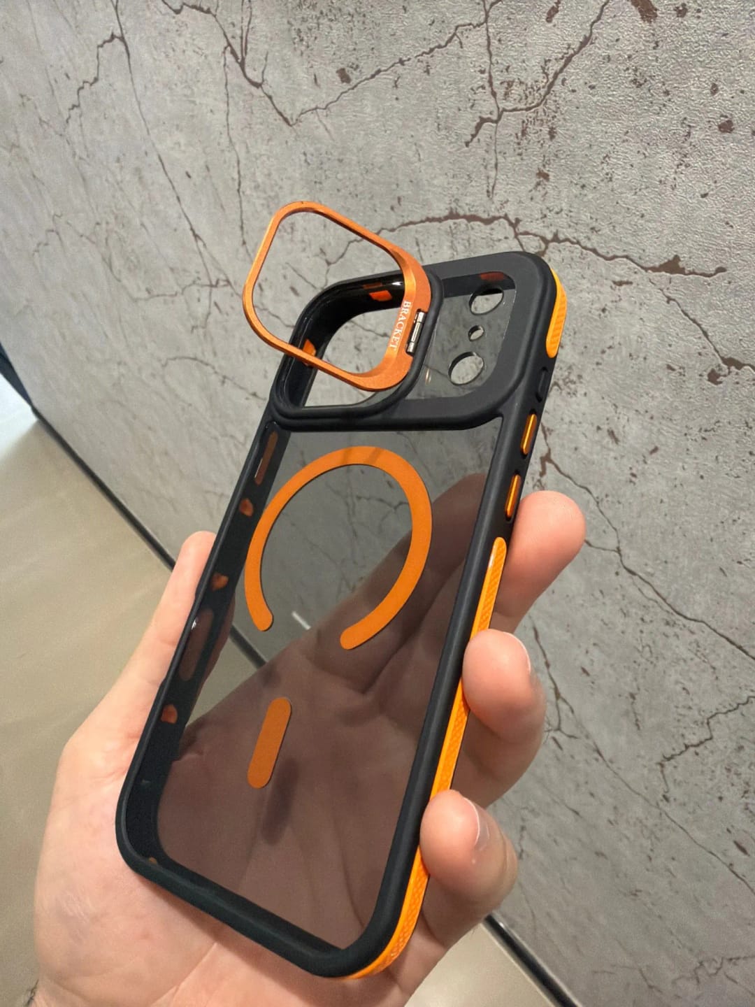 Customer photo review of LuxuryKase Matte Magnetic Cover Transparent Magsafe Kickstand Stand Phone Case For iPhone & Samsung Series