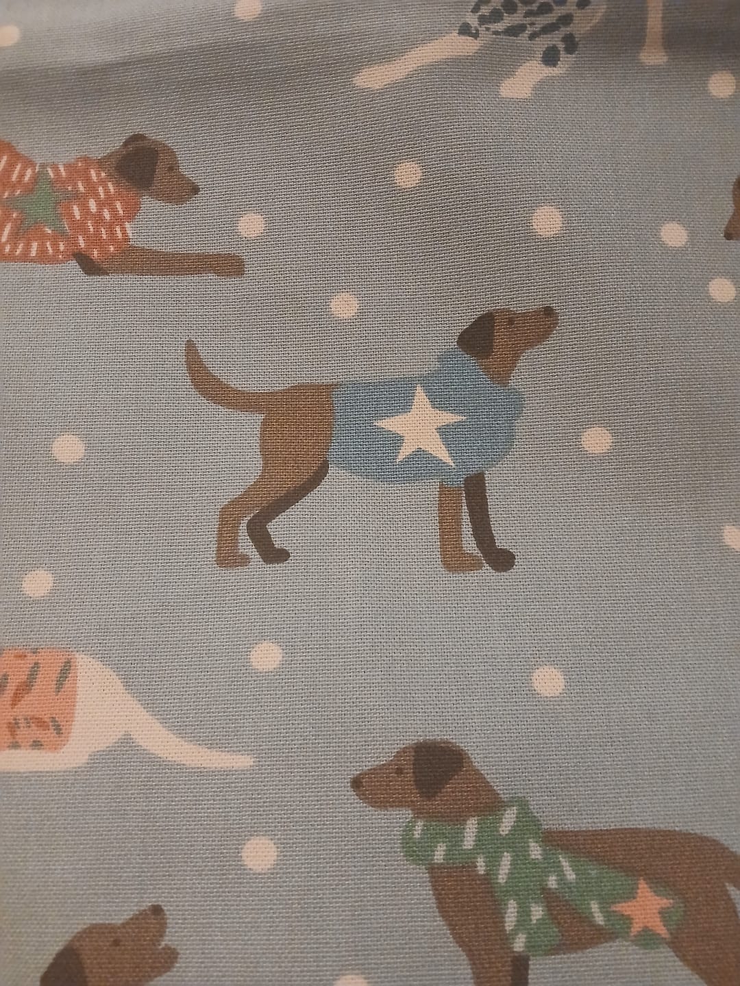 Customer photo review of Dapper Dogs Cotton Furnishing Fabric