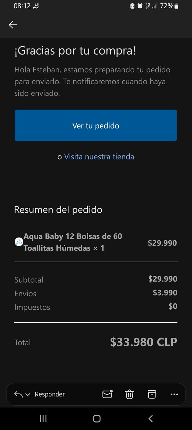 Customer photo review of Aqua Baby 12 Bolsas de 60 Toallitas Húmedas