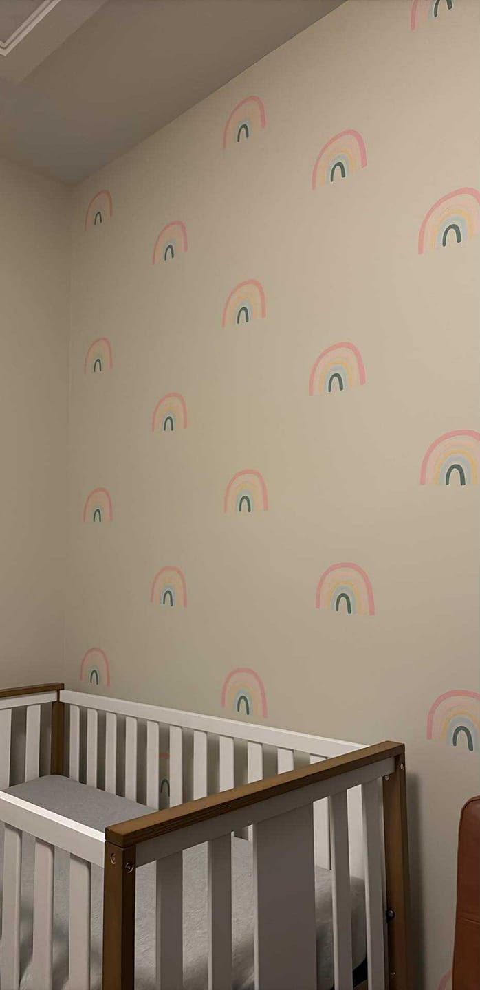 Customer photo review of Pastel Rainbow Removable Wall Decals