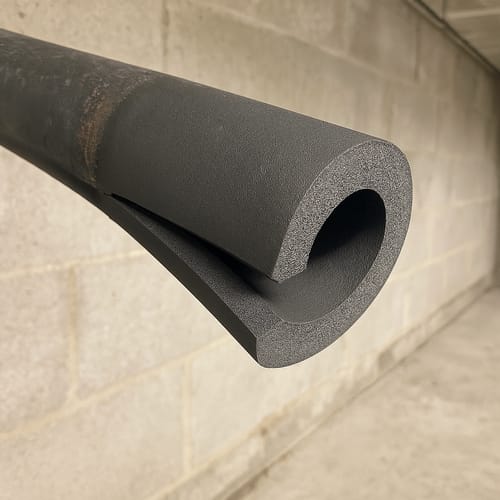 Customer photo review of Pipe Insulation Foam Class O Self-Seal Black 67mm Bore 25mm Wall