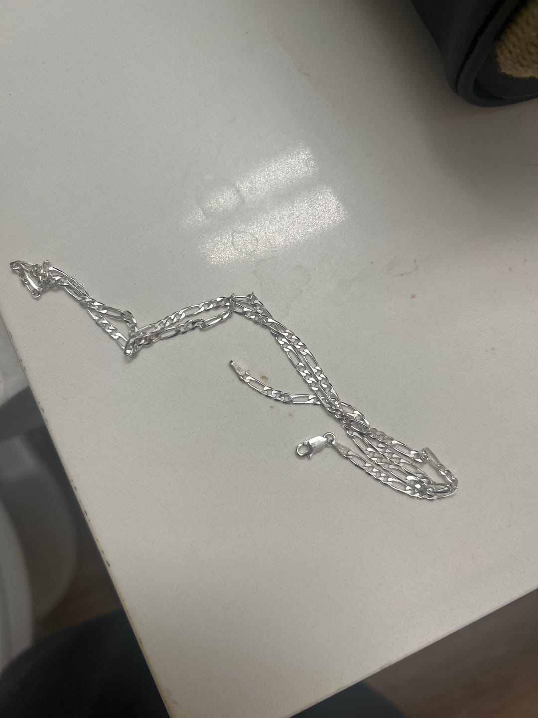 Customer photo review of 3MM STERLING SILVER FIGARO CHAIN